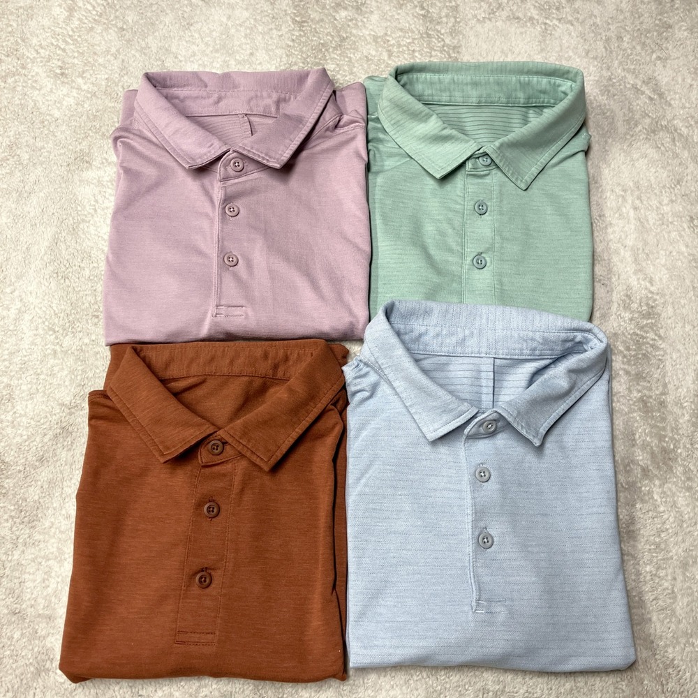 Lululemon Evolution Polo Shirt Mens Lot of 4 Short Sleeve Golf Size S